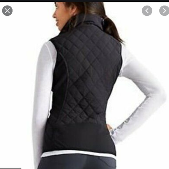 Athleta Jackets & Blazers - Athleta Black Quilted Hiking Upside Vest Medium